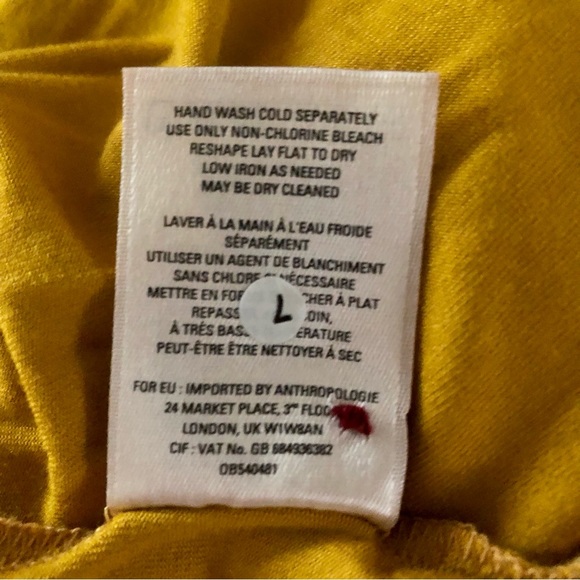 Anthropologie Akemi + Kin Soft Knit Jersey Goldie Blouse Yellow Button Up - Picture 11 of 12
